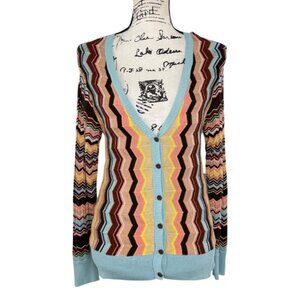 Missoni x Target Artsy Chevron Cardigan Eclectic Button-Up Sweater Women Size M